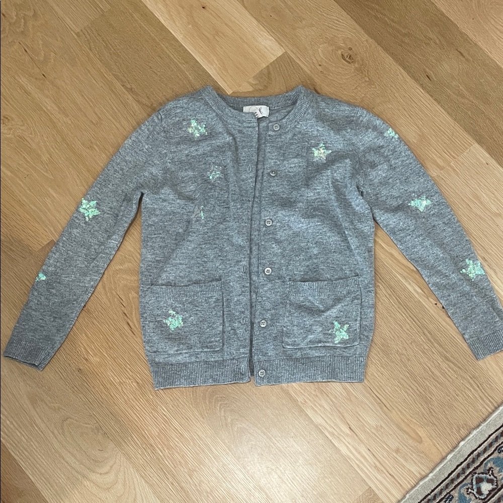 Peek grey star cardigan sweater sequin gray girls